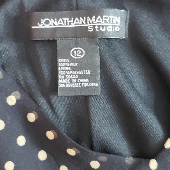 Vintage Jonathan Martin Silk Drop Waist Dress 12 - Picture 8 of 10